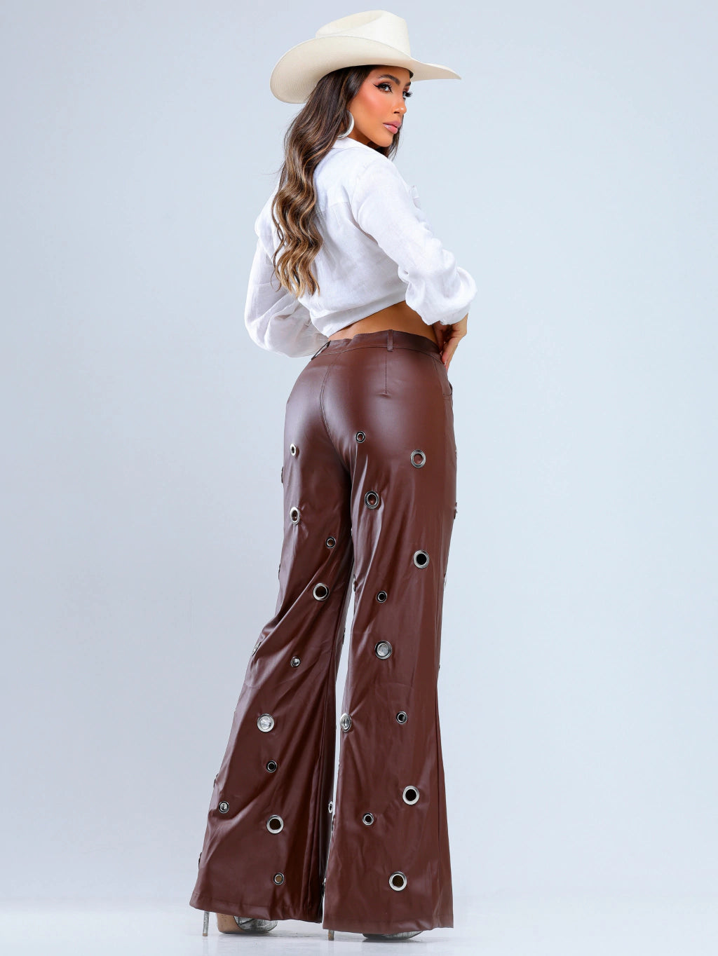 Calça Couro - Marrom