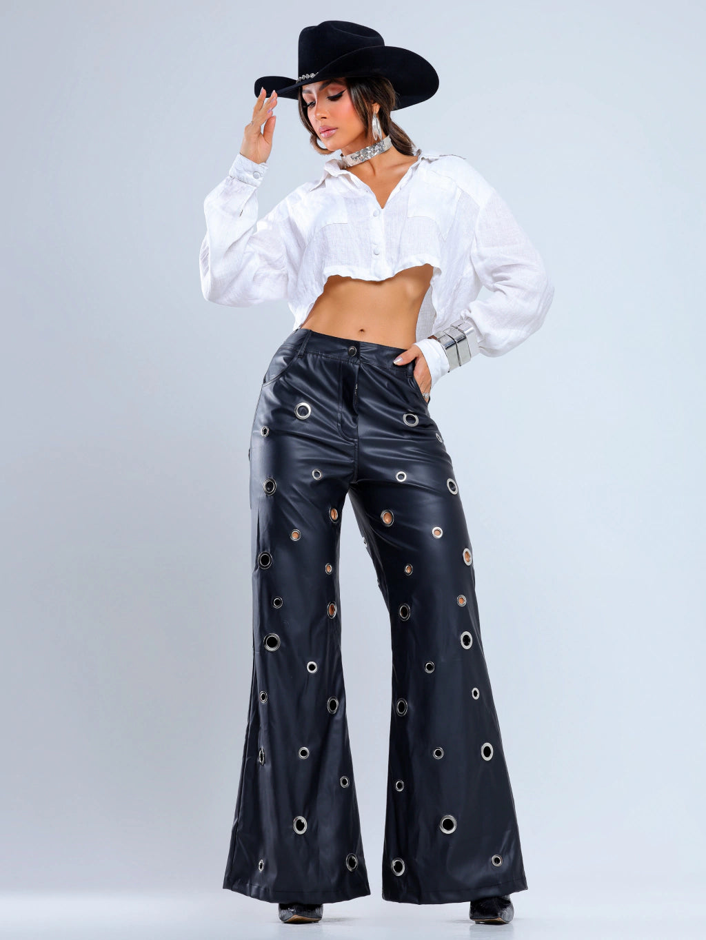 Calça Couro - Preta