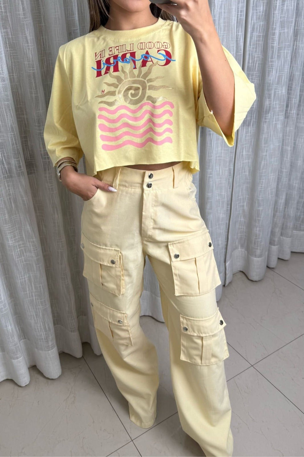 Calça Cargo C/ Botões - Rosa - Você Plena Butique