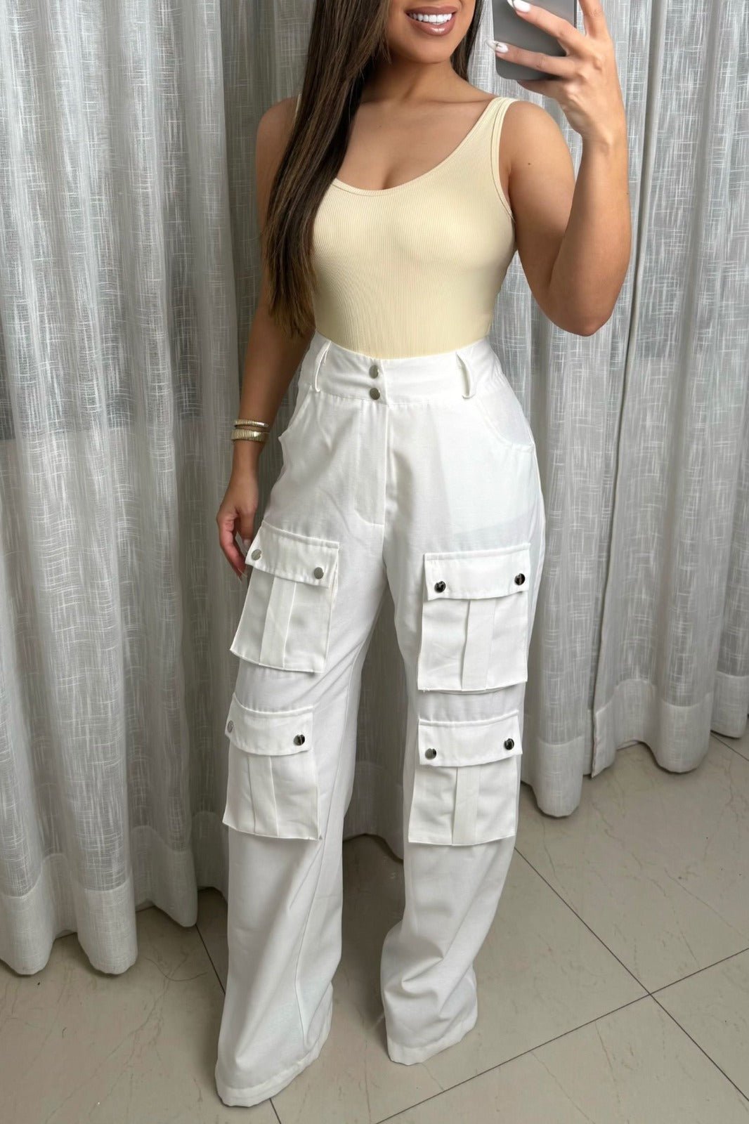 Calça Cargo C/ Botões - Rosa - Você Plena Butique