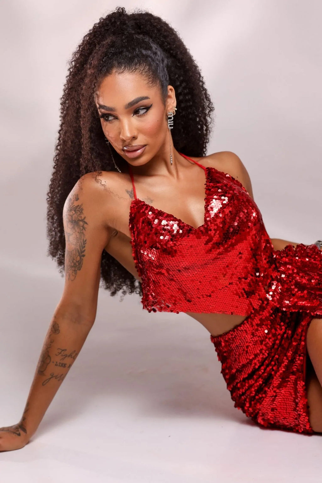 Cropped Paetê Vivi - Vermelho - Você Plena Butique